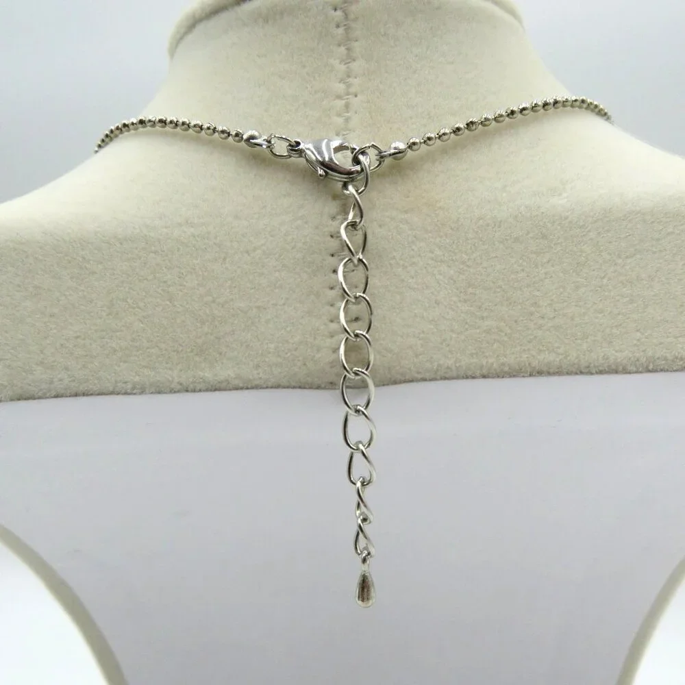 Starfish Pendant Necklace Pink Crystals‎ Silver Tone 16